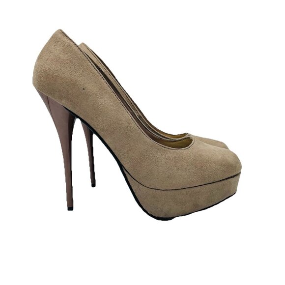 Charlotte Russe High Heels Womens Size 8 Brown Platform Pumps Stiletto Slip On - Picture 1 of 11